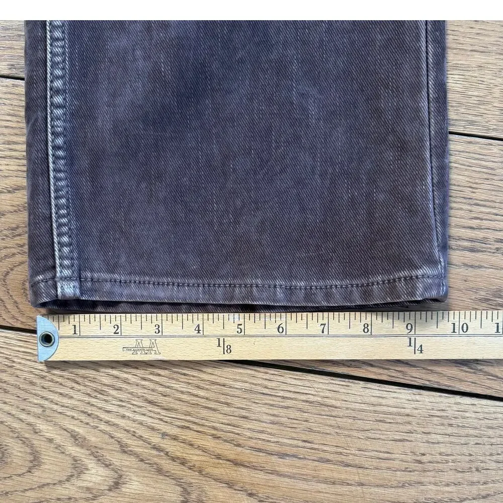 FREE PEOPLE Tinsley Baggy High Rise Flocked Jeans / Chocolate Brown SZ 24 FLAW
